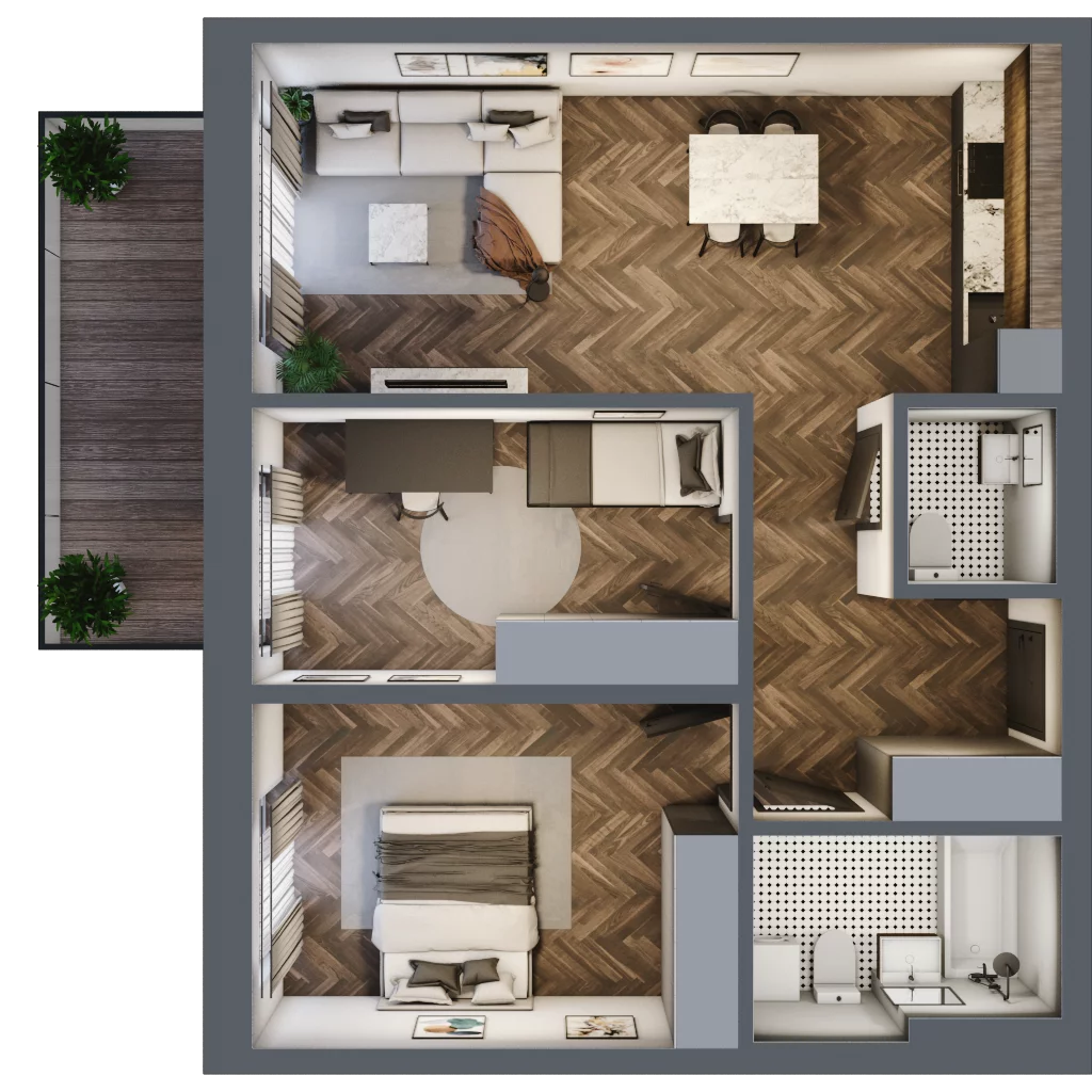 3 pokoje, mieszkanie 68,61 m², piętro 2, oferta nr 12, Unismo, Łódź, Śródmieście, ul. Wierzbowa/Jaracza