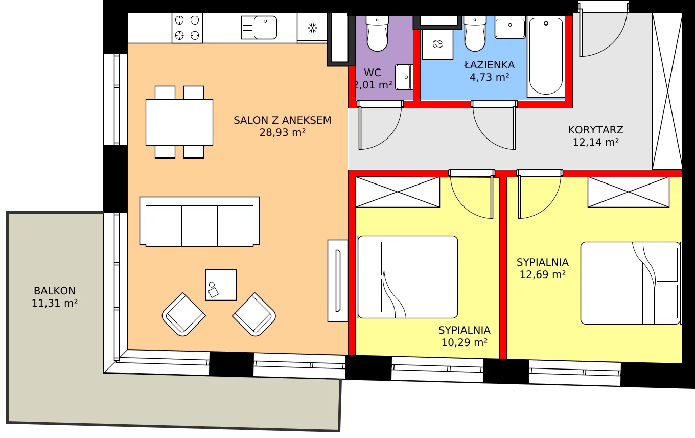 Zalety mieszkania 70.79 m², 19