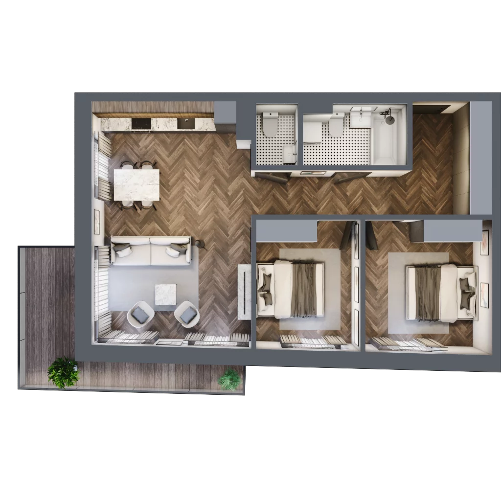3 pokoje, mieszkanie 70,79 m², piętro 3, oferta nr 19, Unismo, Łódź, Śródmieście, ul. Wierzbowa/Jaracza