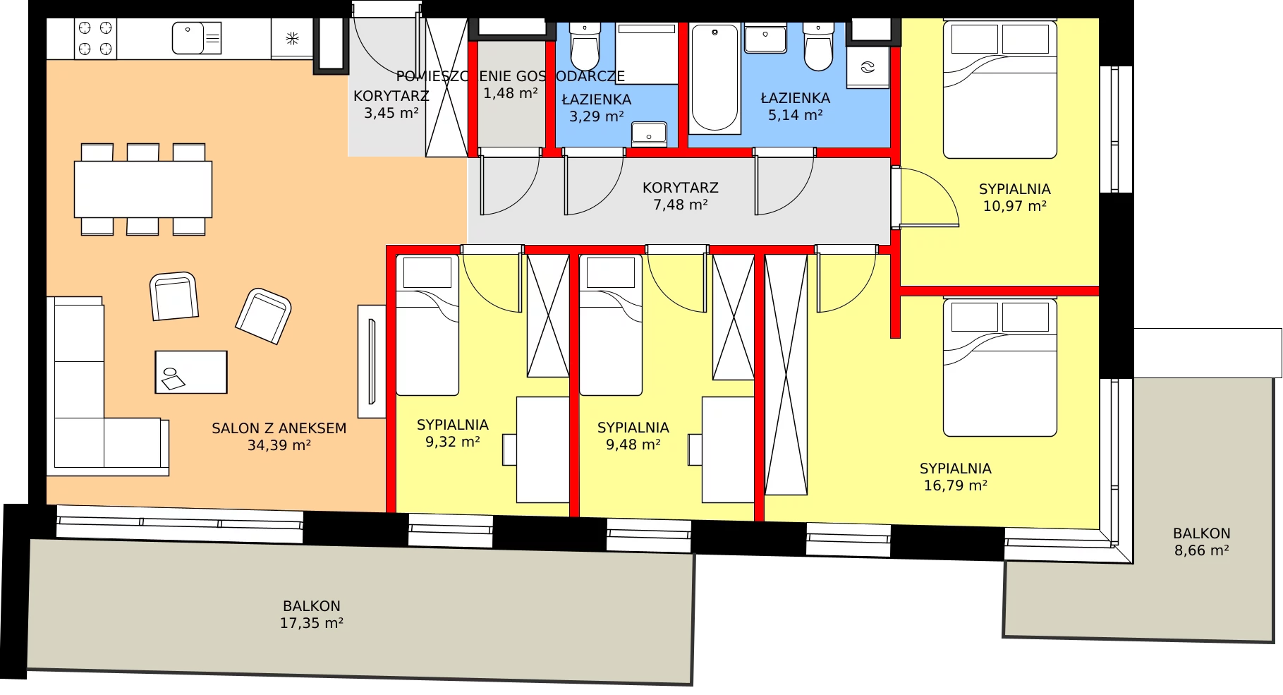 Zalety mieszkania 101.79 m², 26