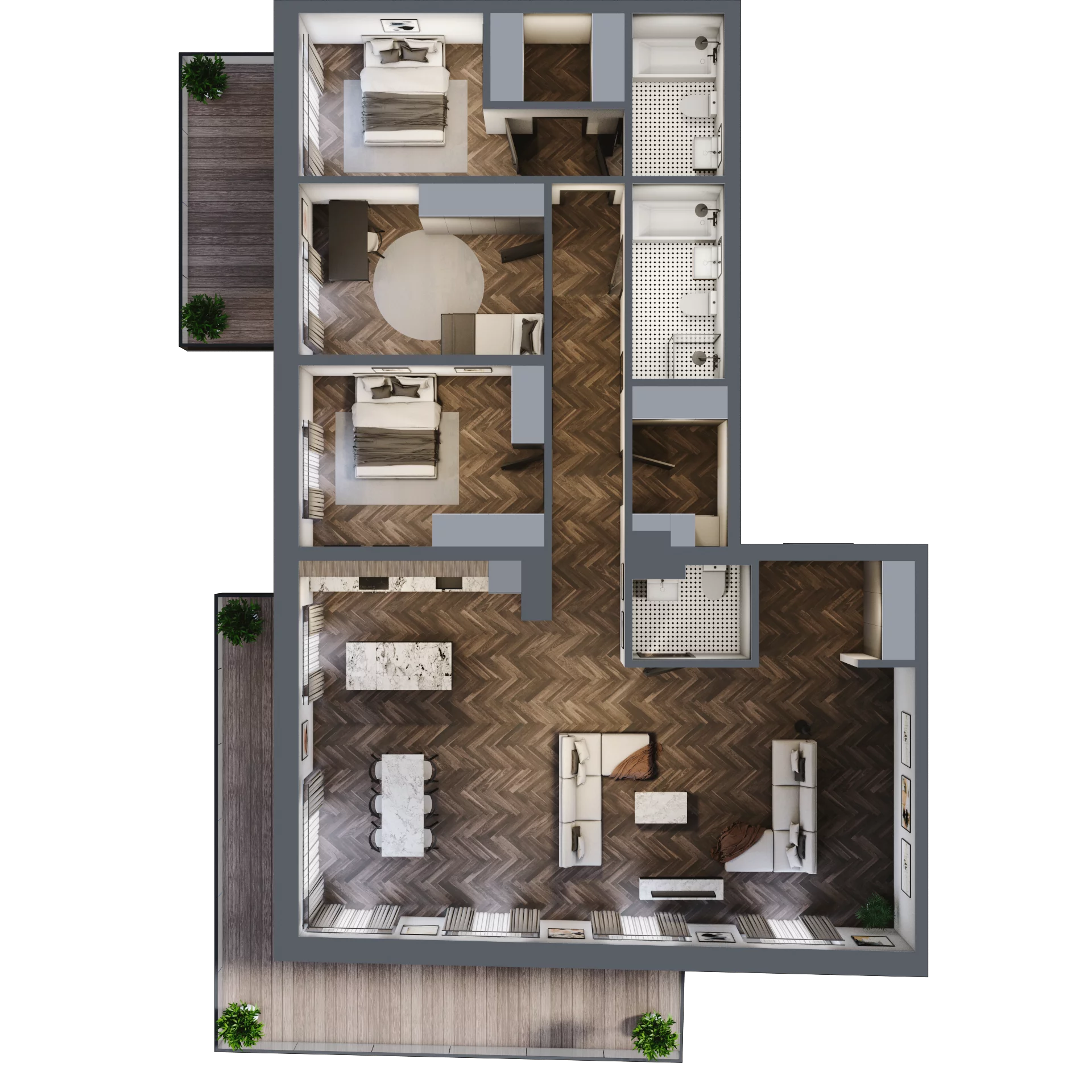 4 pokoje, mieszkanie 140,60 m², piętro 6, oferta nr 42, Unismo, Łódź, Śródmieście, ul. Wierzbowa/Jaracza