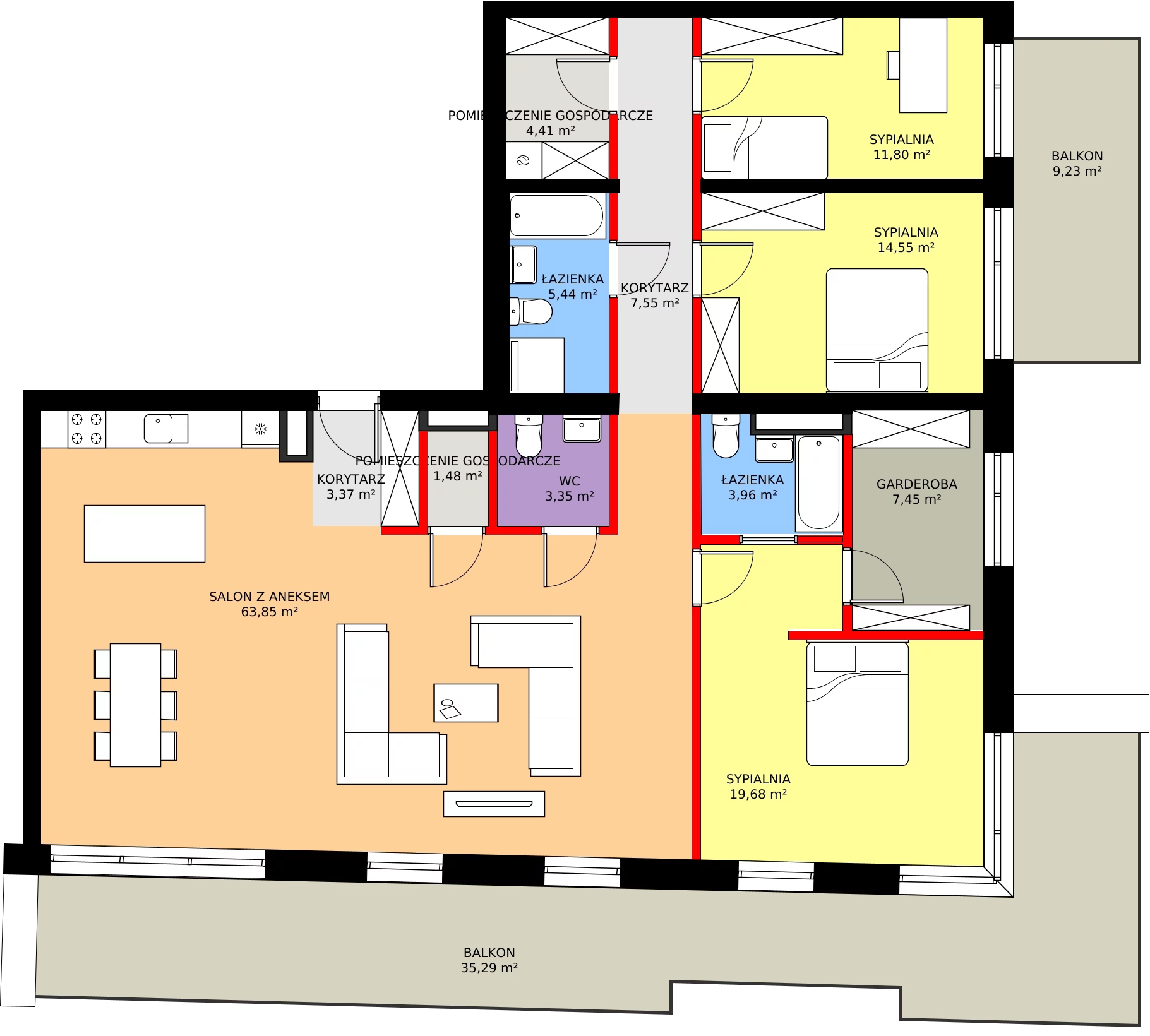 Zalety mieszkania 146.89 m², 41