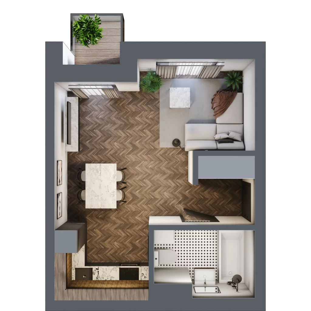 1 pokój, mieszkanie 31,25 m², piętro 2, oferta nr 14, Unismo, Łódź, Śródmieście, ul. Wierzbowa/Jaracza