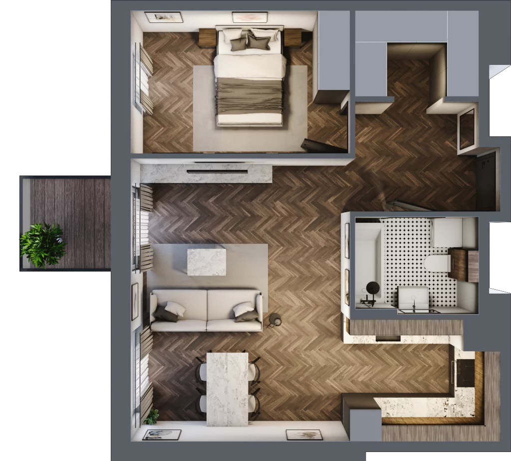 2 pokoje, mieszkanie 52,78 m², piętro 2, oferta nr M28, Punkt Wola, Kraków, Podgórze Duchackie, Wola Duchacka, ul. Trybuny Ludów 15