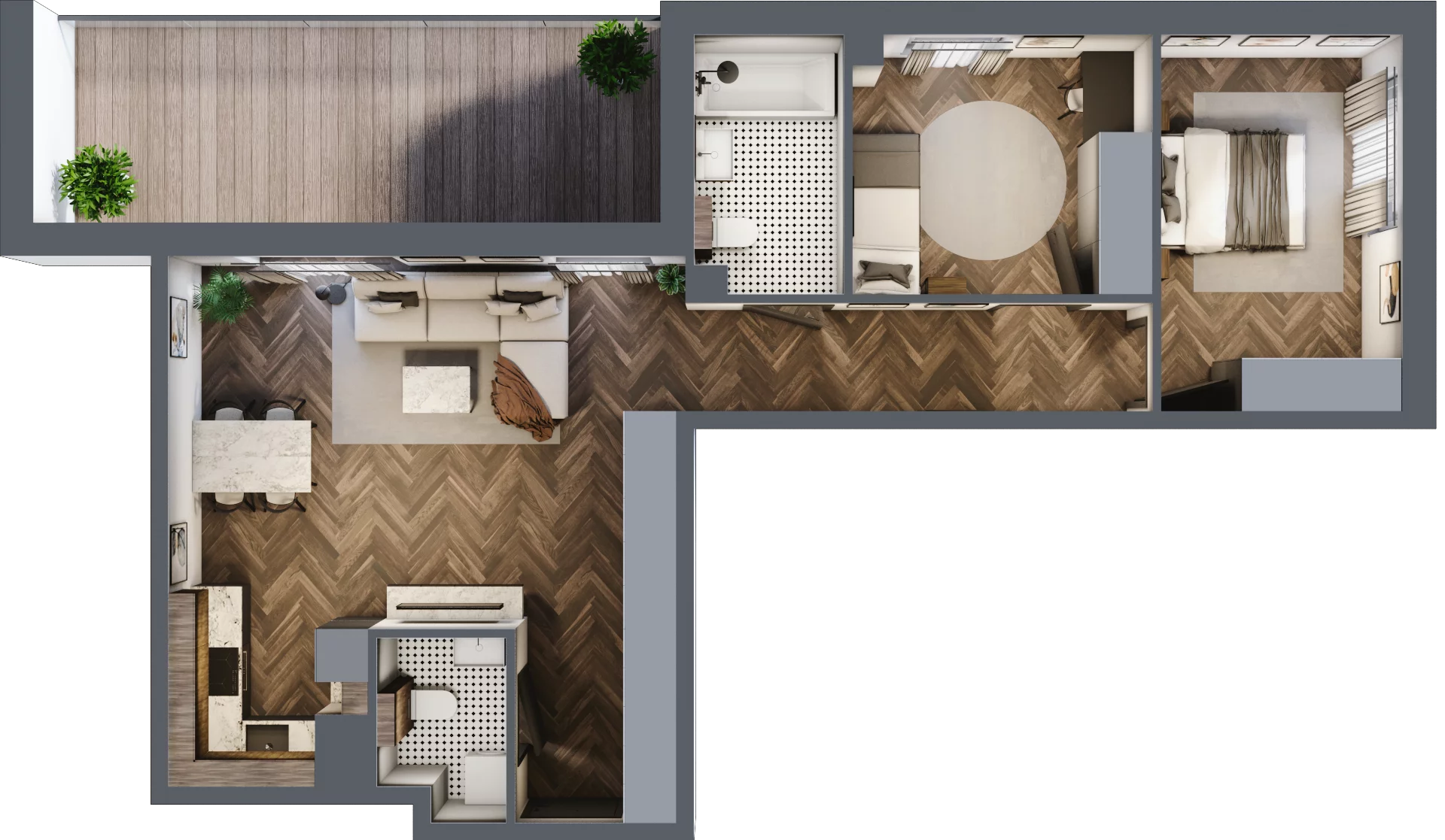 3 pokoje, mieszkanie 66,76 m², piętro 2, oferta nr M36, Punkt Wola, Kraków, Podgórze Duchackie, Wola Duchacka, ul. Trybuny Ludów 15