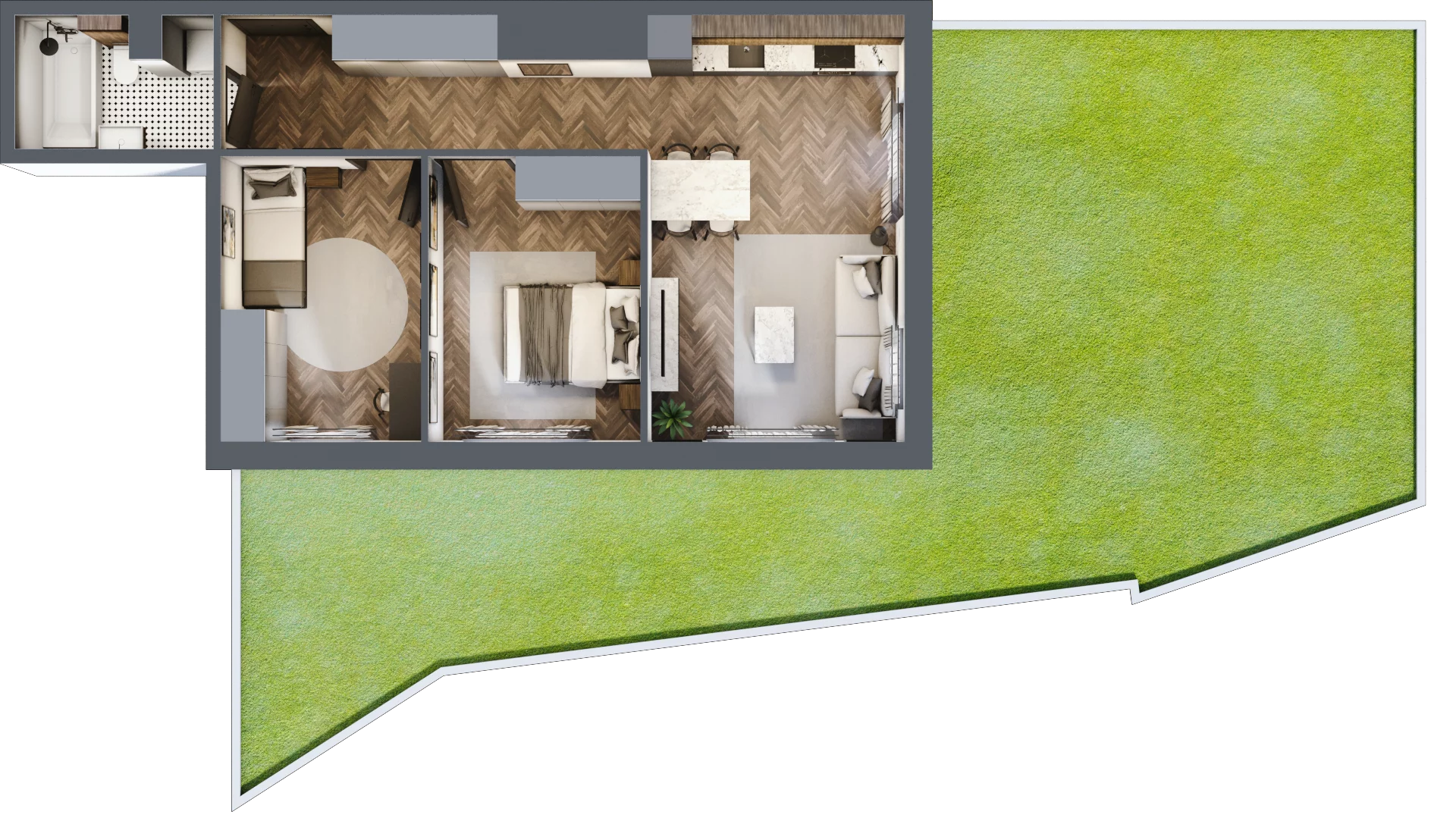 3 pokoje, mieszkanie 55,66 m², parter, oferta nr M12, Punkt Wola, Kraków, Podgórze Duchackie, Wola Duchacka, ul. Trybuny Ludów 15