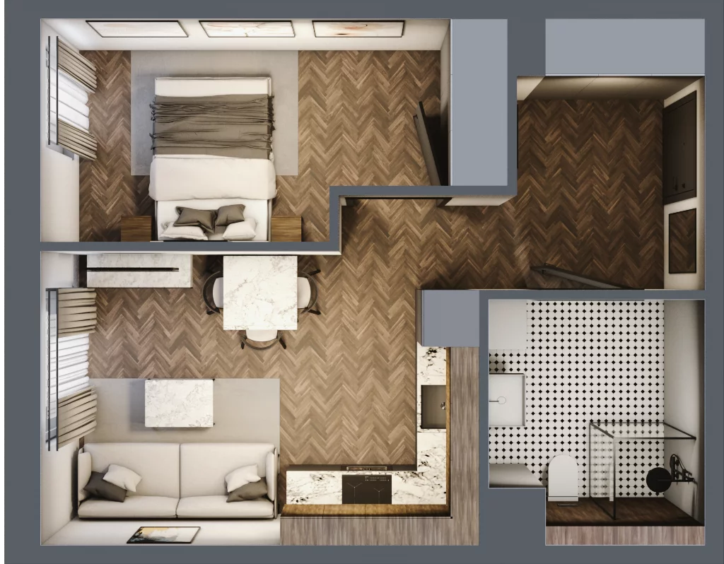 2 pokoje, mieszkanie 36,84 m², parter, oferta nr M03, Punkt Wola, Kraków, Podgórze Duchackie, Wola Duchacka, ul. Trybuny Ludów 15