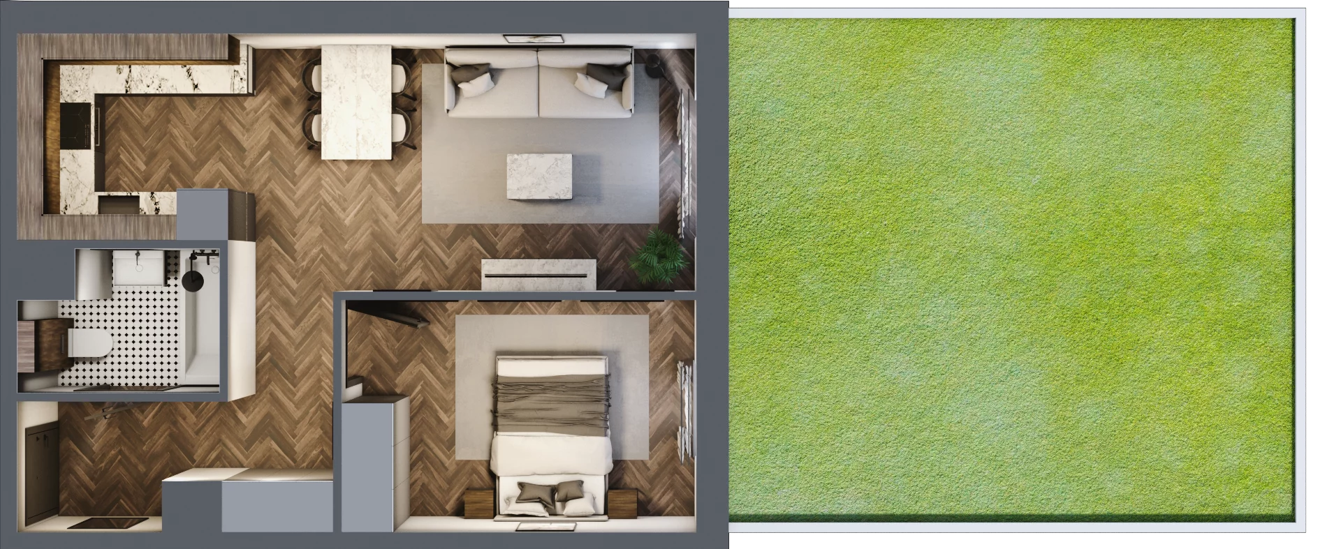2 pokoje, mieszkanie 43,44 m², parter, oferta nr M10, Punkt Wola, Kraków, Podgórze Duchackie, Wola Duchacka, ul. Trybuny Ludów 15