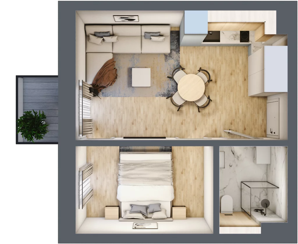 2 pokoje, mieszkanie 30,87 m², piętro 1, oferta nr L8, Paderewskiego 1, Świnoujście, Śródmieście, ul. Paderewskiego 1