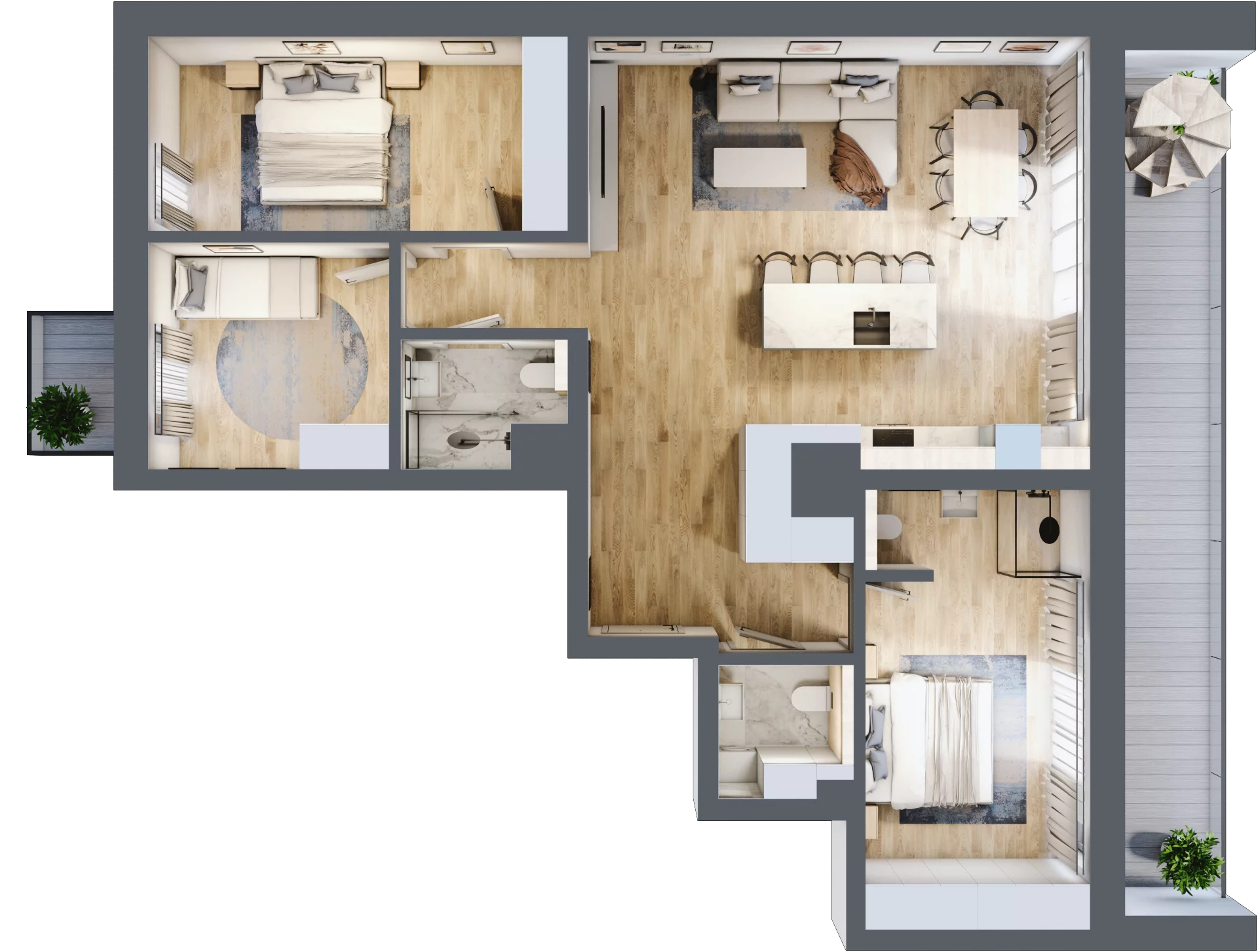 4 pokoje, mieszkanie 97,48 m², piętro 2, oferta nr L14, Paderewskiego 1, Świnoujście, Śródmieście, ul. Paderewskiego 1