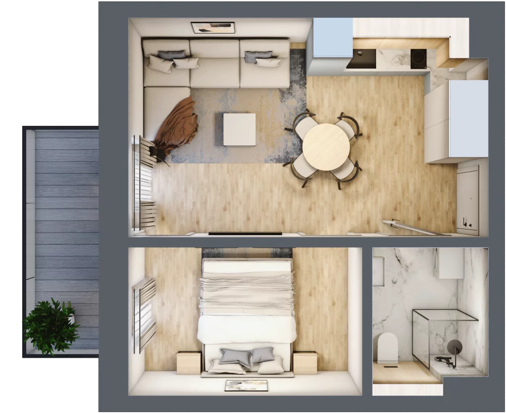 2 pokoje, mieszkanie 30,87 m², piętro 2, oferta nr L13, Paderewskiego 1, Świnoujście, Śródmieście, ul. Paderewskiego 1