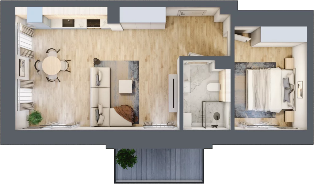 2 pokoje, mieszkanie 50,39 m², piętro 1, oferta nr L6, Paderewskiego 1, Świnoujście, Śródmieście, ul. Paderewskiego 1