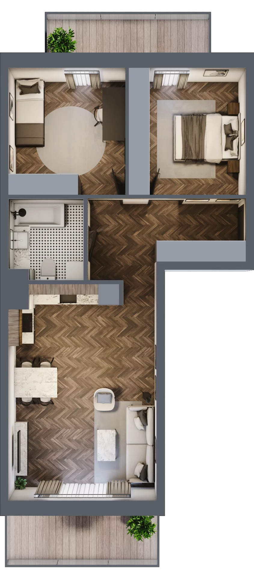 3 pokoje, mieszkanie 65,38 m², piętro 1, oferta nr K2.08, Elzam Tower, Elbląg, ul. Oboźna
