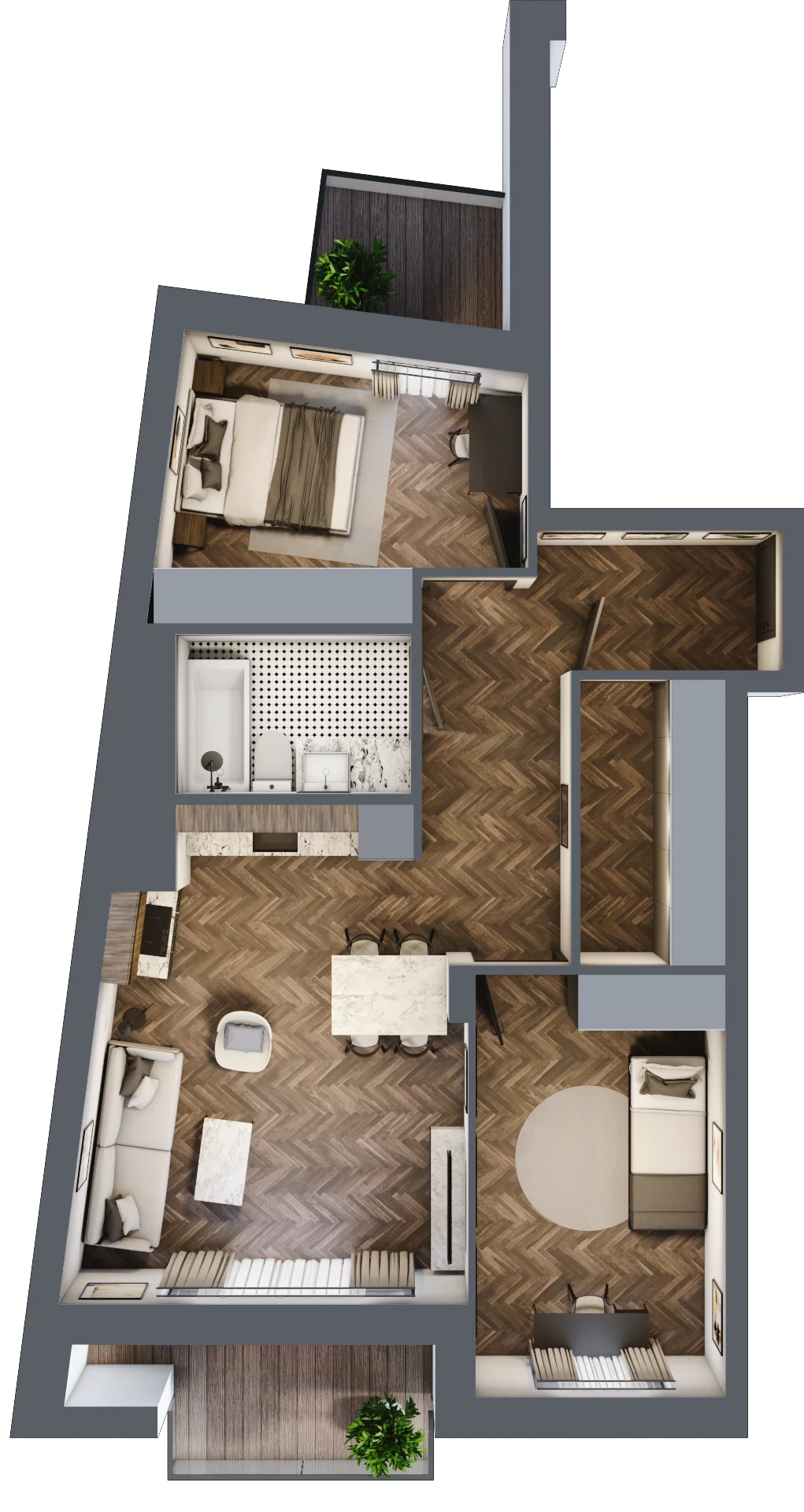 3 pokoje, mieszkanie 63,50 m², piętro 1, oferta nr K1.05, Elzam Tower, Elbląg, ul. Oboźna