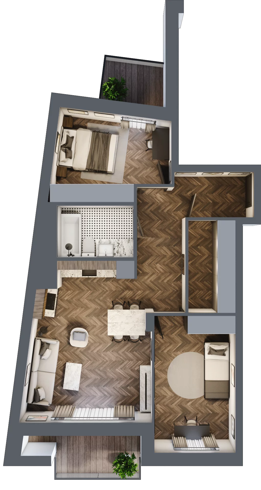 3 pokoje, mieszkanie 63,50 m², piętro 6, oferta nr K1.40, Elzam Tower, Elbląg, ul. Oboźna