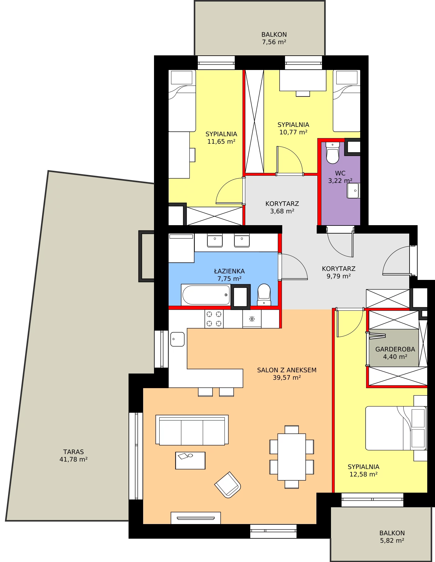 Zalety mieszkania 105.51 m², K1.46