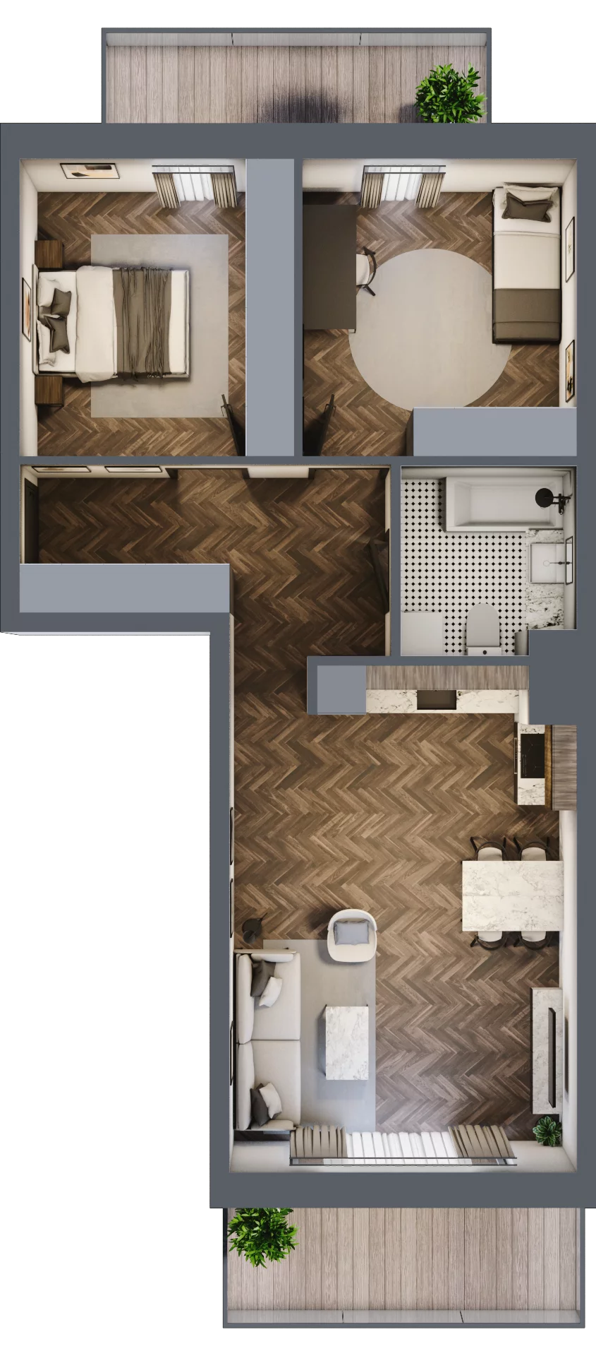 3 pokoje, mieszkanie 65,38 m², piętro 7, oferta nr K2.29, Elzam Tower, Elbląg, ul. Oboźna