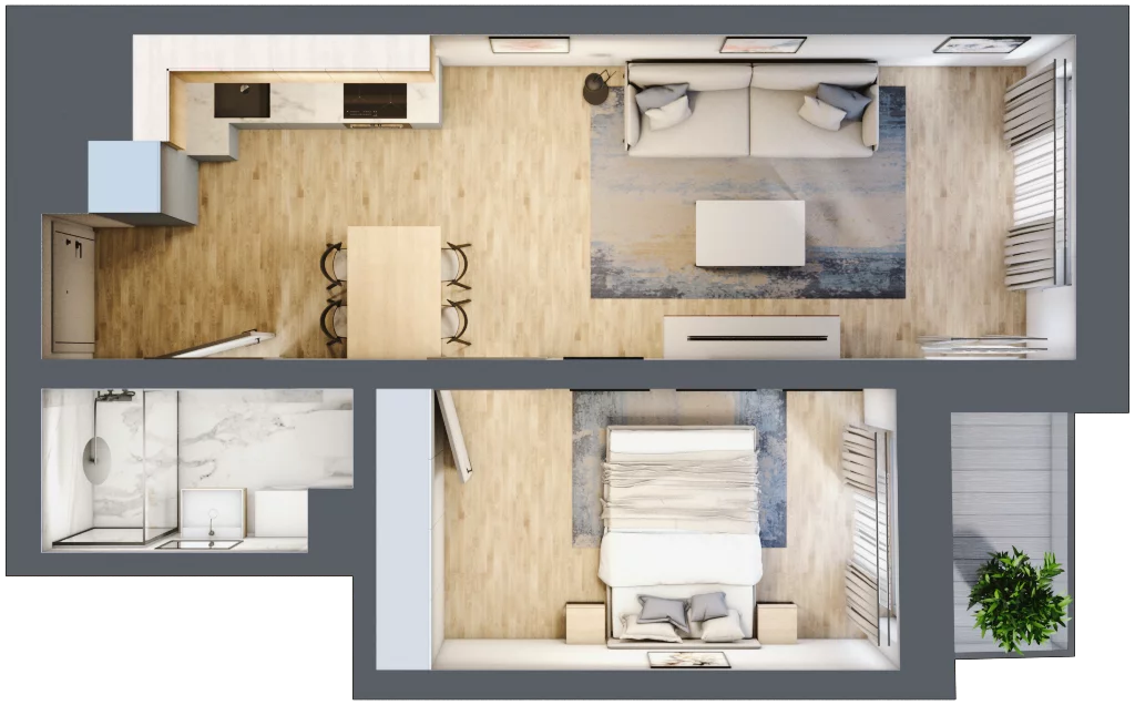 2 pokoje, mieszkanie 35,43 m², piętro 2, oferta nr A12, Lelewela 9, Wrocław, Stare Miasto, ul. Joachima Lelewela 9