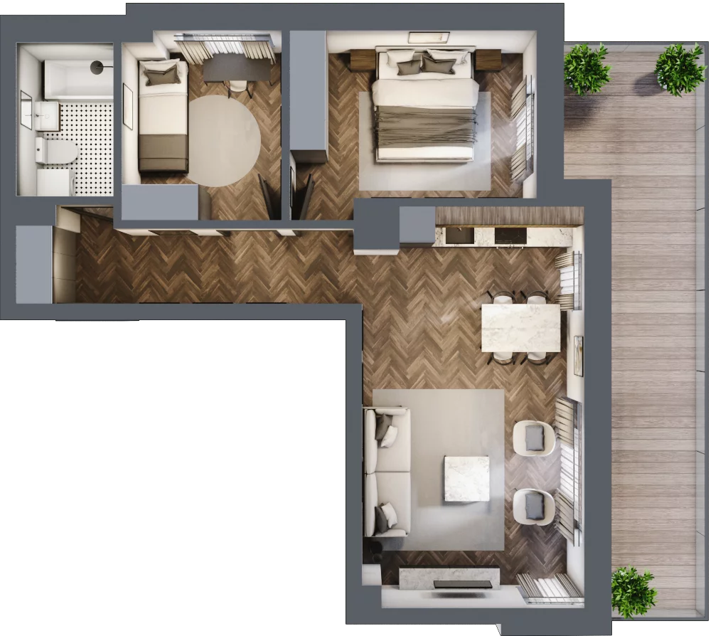 3 pokoje, mieszkanie 56,71 m², piętro 1, oferta nr B1.M4, Załęże Premium, Rzeszów, Załęże, ul. Świętego Floriana