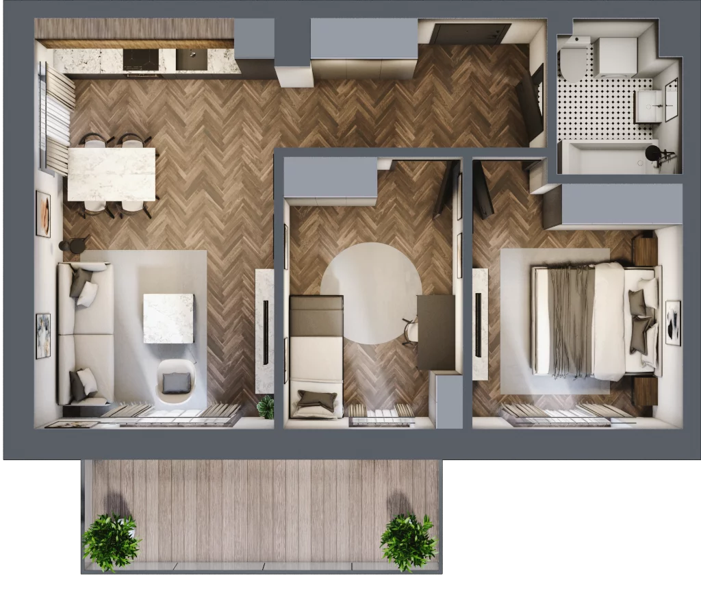 3 pokoje, mieszkanie 56,25 m², piętro 1, oferta nr B1.M5, Załęże Premium, Rzeszów, Załęże, ul. Świętego Floriana