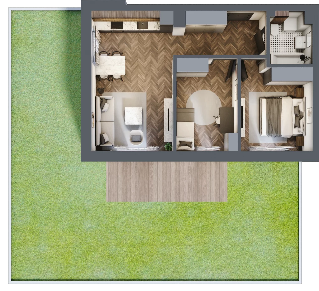 3 pokoje, mieszkanie 56,25 m², parter, oferta nr B2.1, Załęże Premium, Rzeszów, Załęże, ul. Świętego Floriana