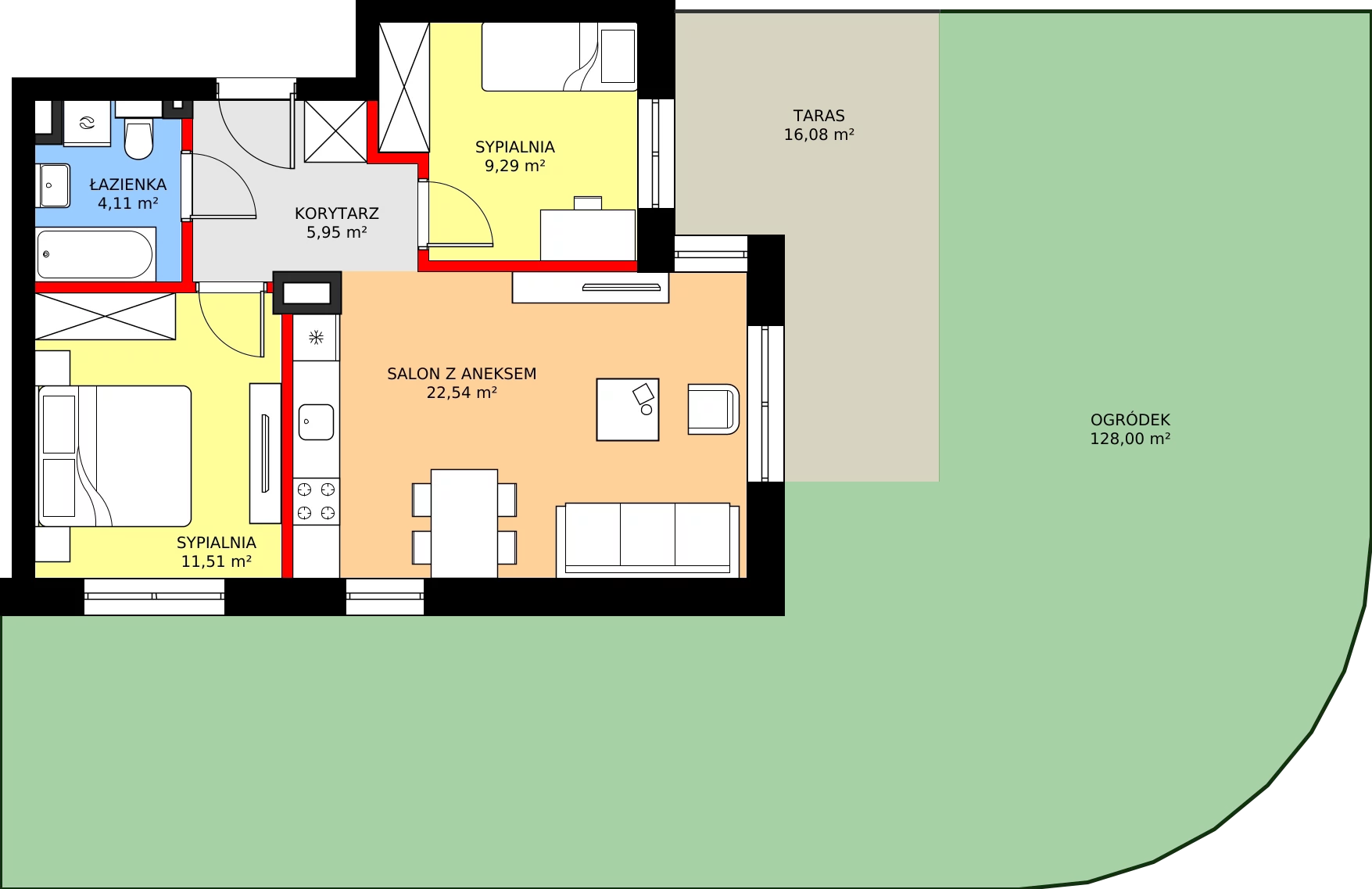 Zalety mieszkania 53.4 m², B3.2