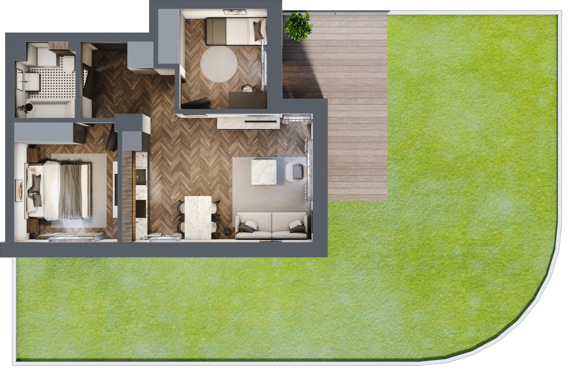 3 pokoje, mieszkanie 53,40 m², parter, oferta nr B3.2, Załęże Premium, Rzeszów, Załęże, ul. Świętego Floriana