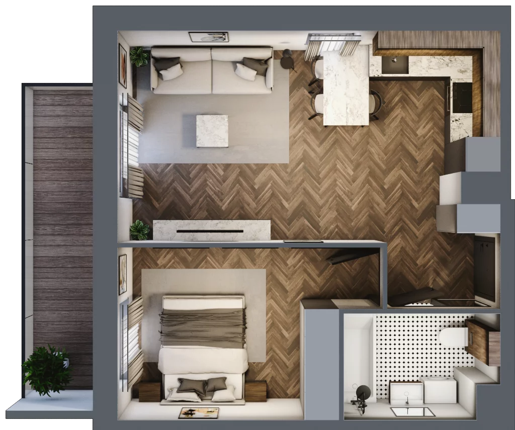2 pokoje, mieszkanie 42,01 m², piętro 3, oferta nr C.29, Trakt Królewski - Budynek C, Grójec, ul. Mikołaja Reja 9