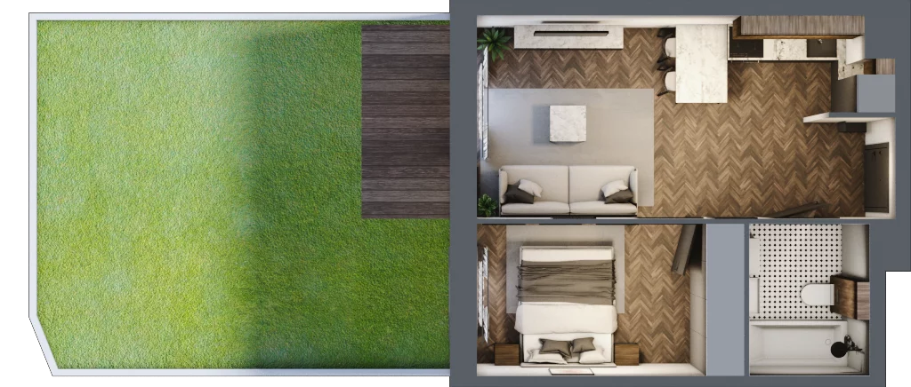 3 pokoje, mieszkanie 34,77 m², parter, oferta nr C.9, Trakt Królewski - Budynek C, Grójec, ul. Mikołaja Reja 9