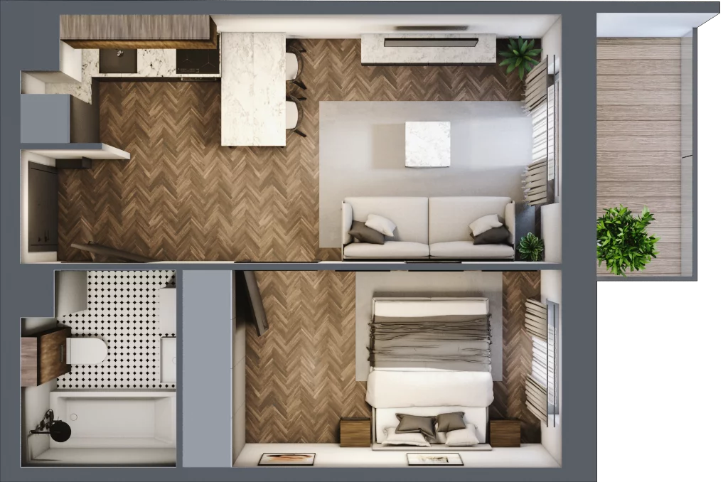 2 pokoje, mieszkanie 34,27 m², piętro 1, oferta nr C.13, Trakt Królewski - Budynek C, Grójec, ul. Mikołaja Reja 9