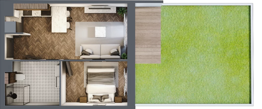 2 pokoje, mieszkanie 34,28 m², parter, oferta nr C.4, Trakt Królewski - Budynek C, Grójec, ul. Mikołaja Reja 9