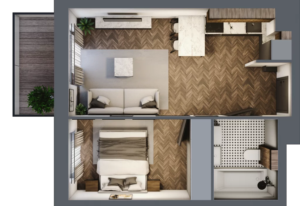 2 pokoje, mieszkanie 34,77 m², piętro 2, oferta nr C.27, Trakt Królewski - Budynek C, Grójec, ul. Mikołaja Reja 9