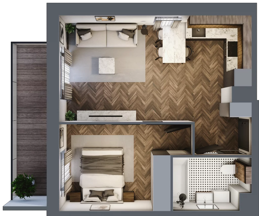 2 pokoje, mieszkanie 42,01 m², piętro 1, oferta nr C.11, Trakt Królewski - Budynek C, Grójec, ul. Mikołaja Reja 9