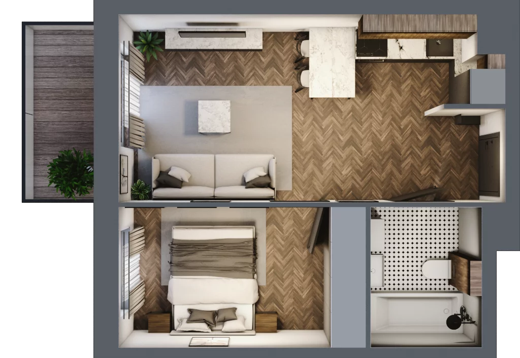 2 pokoje, mieszkanie 34,77 m², piętro 1, oferta nr C.18, Trakt Królewski - Budynek C, Grójec, ul. Mikołaja Reja 9