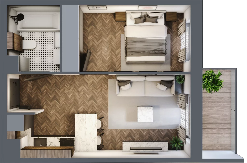 2 pokoje, mieszkanie 34,27 m², piętro 2, oferta nr C.23, Trakt Królewski - Budynek C, Grójec, ul. Mikołaja Reja 9