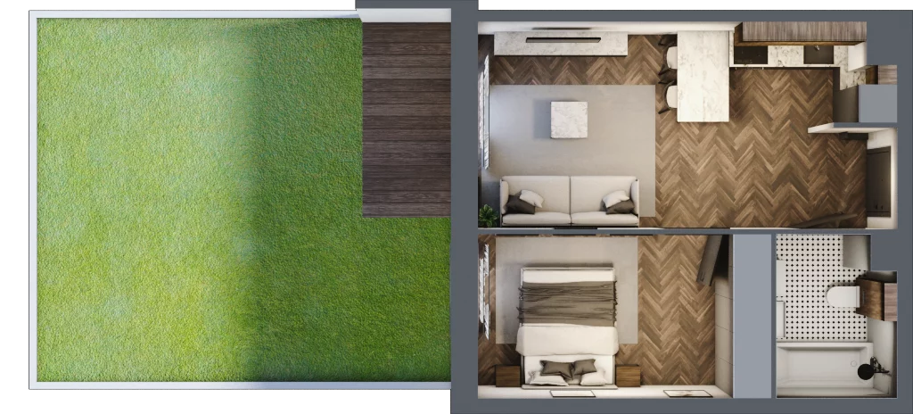 2 pokoje, mieszkanie 36,93 m², parter, oferta nr C.1, Trakt Królewski - Budynek C, Grójec, ul. Mikołaja Reja 9