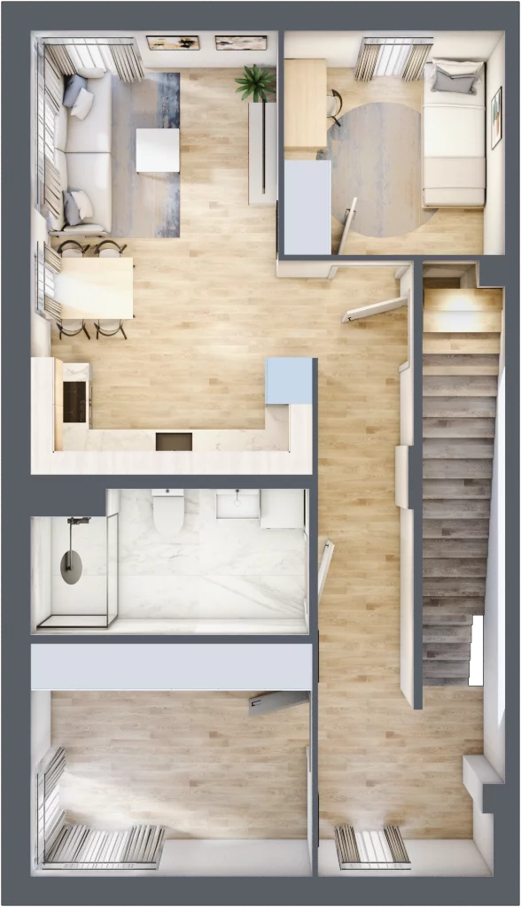 5 pokoi, mieszkanie 106,13 m², piętro 1, oferta nr 1B, Apartamenty Baranówek, Kielce, Barwinek, ul. Chodkiewicza 46A