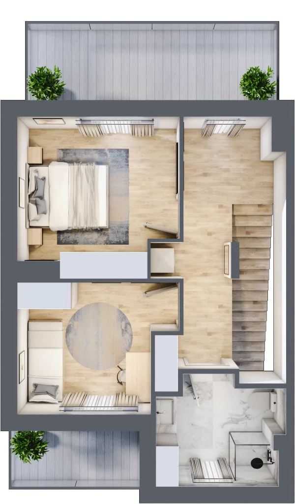 5 pokoi, mieszkanie 106,13 m², piętro 1, oferta nr 1B, Apartamenty Baranówek, Kielce, Barwinek, ul. Chodkiewicza 46A