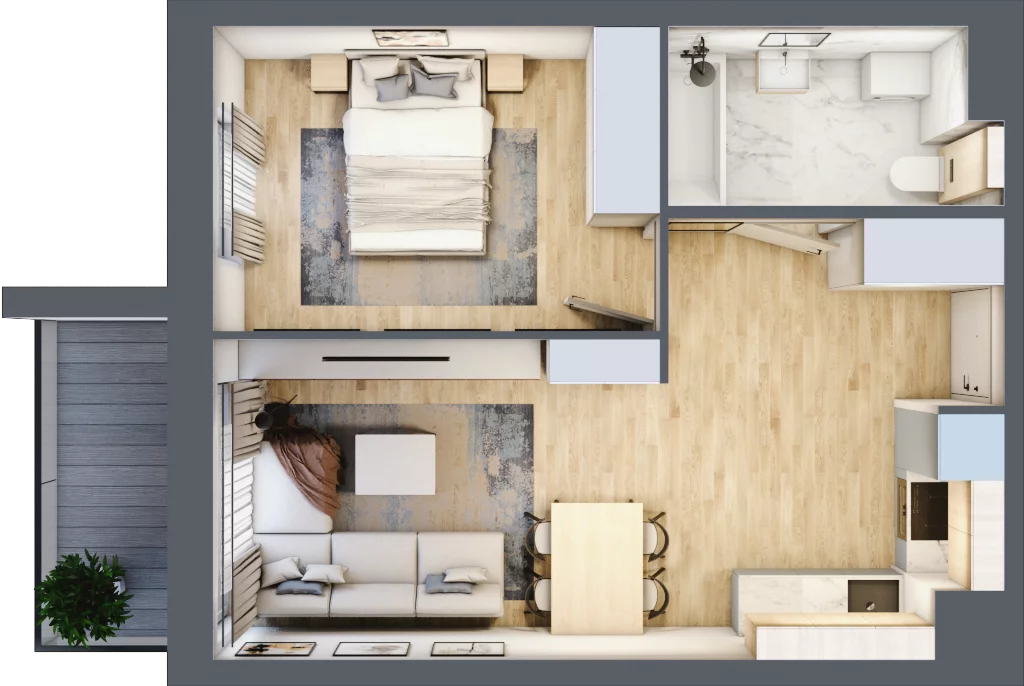 2 pokoje, mieszkanie 39,30 m², piętro 4, oferta nr K1.M44, Kolarska 8, Grójec, ul. Kolarska 8