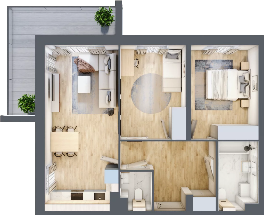 3 pokoje, mieszkanie 62,20 m², piętro 2, oferta nr K2.M79, Kolarska 8, Grójec, ul. Kolarska 8