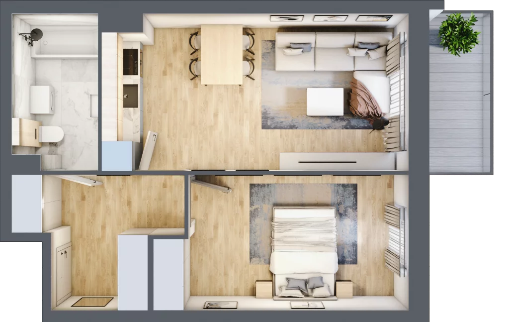 2 pokoje, mieszkanie 44,10 m², parter, oferta nr K2.M66, Kolarska 8, Grójec, ul. Kolarska 8