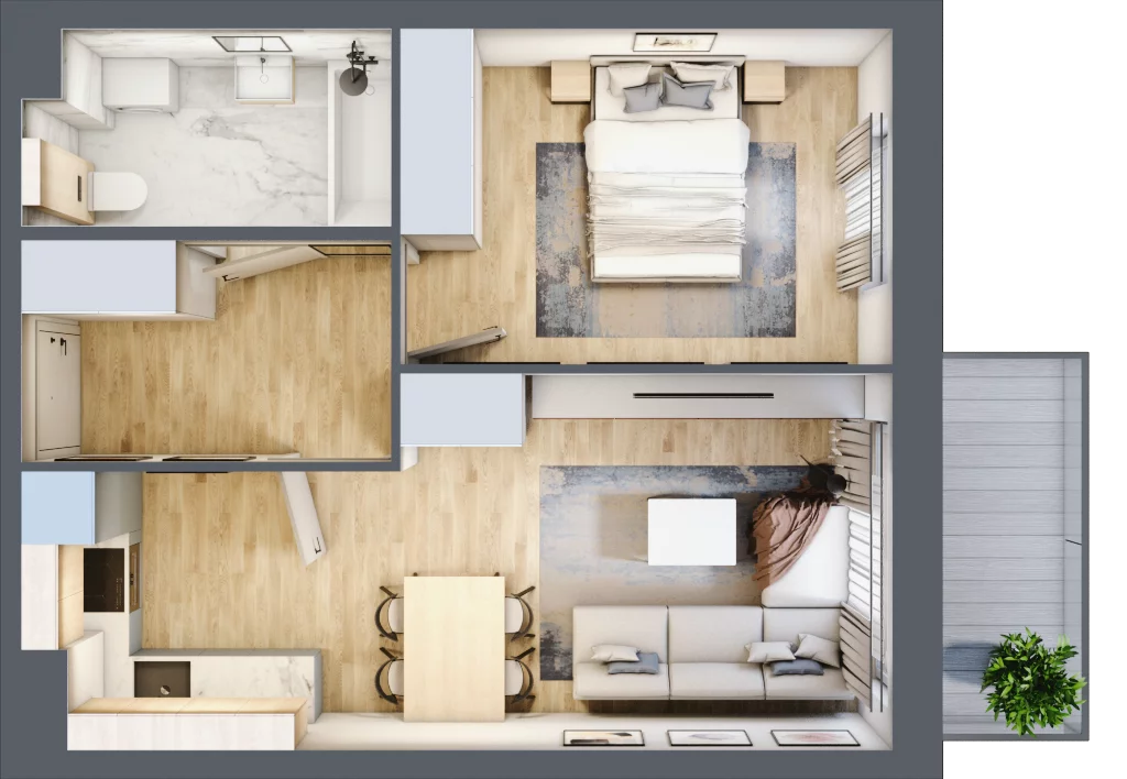 2 pokoje, mieszkanie 40,60 m², piętro 5, oferta nr K1.M58, Kolarska 8, Grójec, ul. Kolarska 8