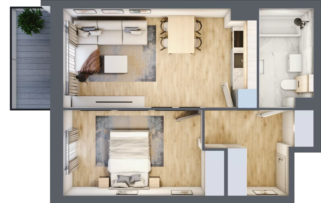 2 pokoje, mieszkanie 44,10 m², parter, oferta nr K2.M65, Kolarska 8, Grójec, ul. Kolarska 8