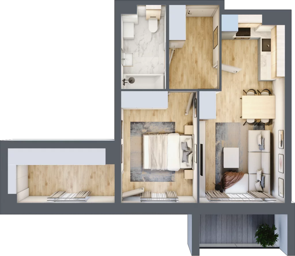 2 pokoje, mieszkanie 47,10 m², piętro 3, oferta nr K2.M94, Kolarska 8, Grójec, ul. Kolarska 8