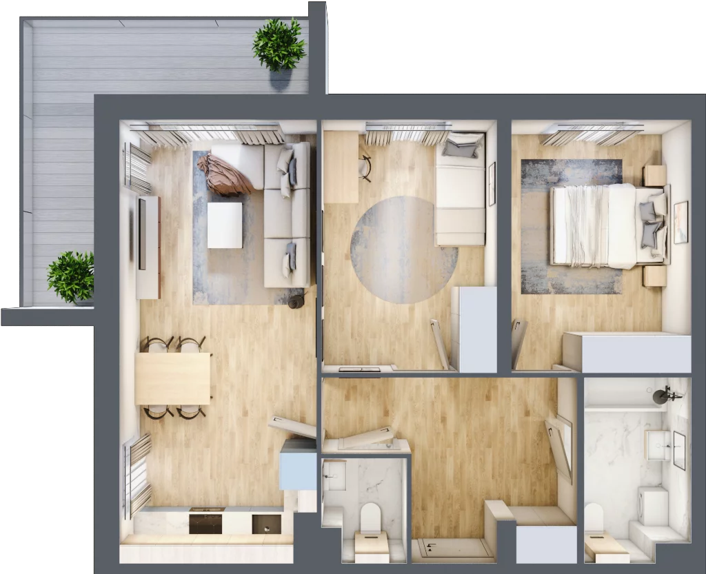 3 pokoje, mieszkanie 62,20 m², piętro 3, oferta nr K2.M88, Kolarska 8, Grójec, ul. Kolarska 8