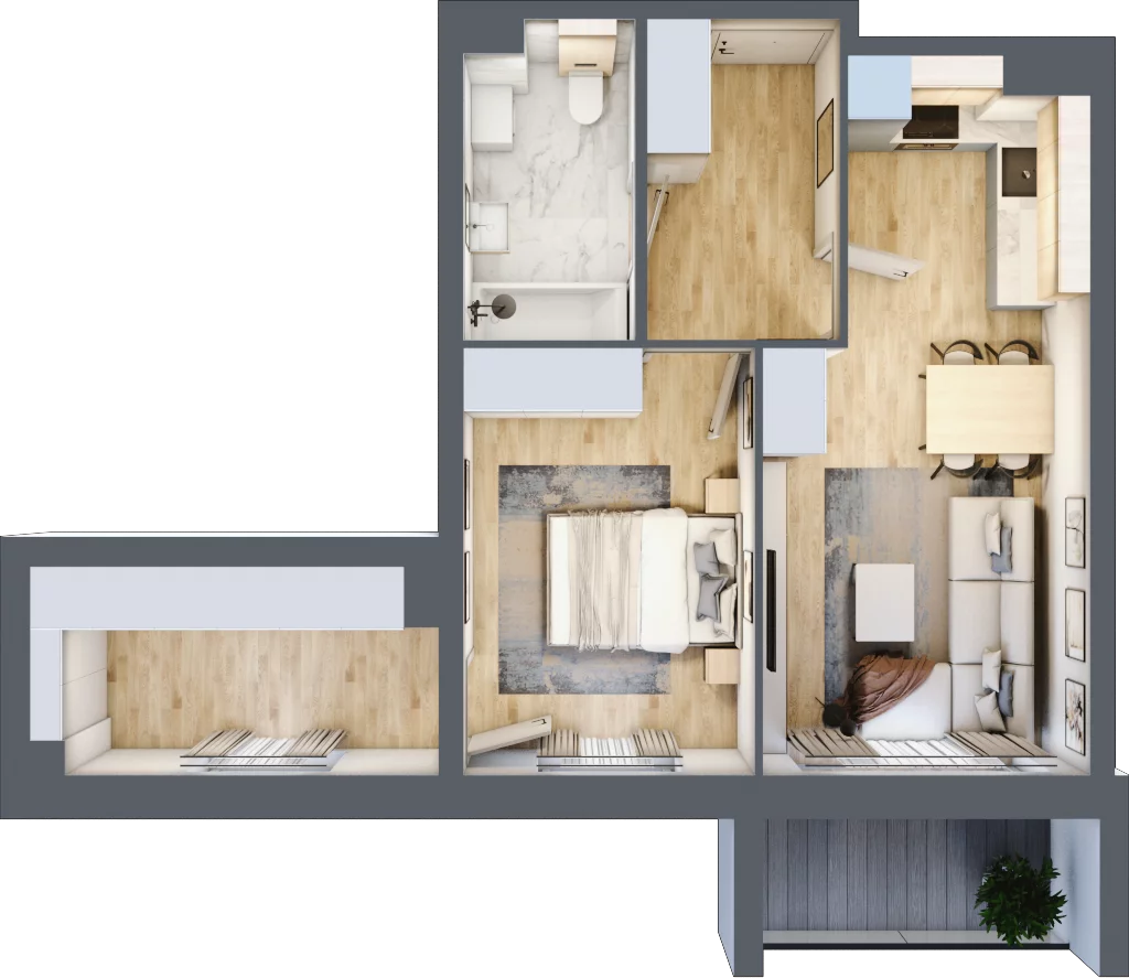 2 pokoje, mieszkanie 47,10 m², piętro 4, oferta nr K2.M103, Kolarska 8, Grójec, ul. Kolarska 8