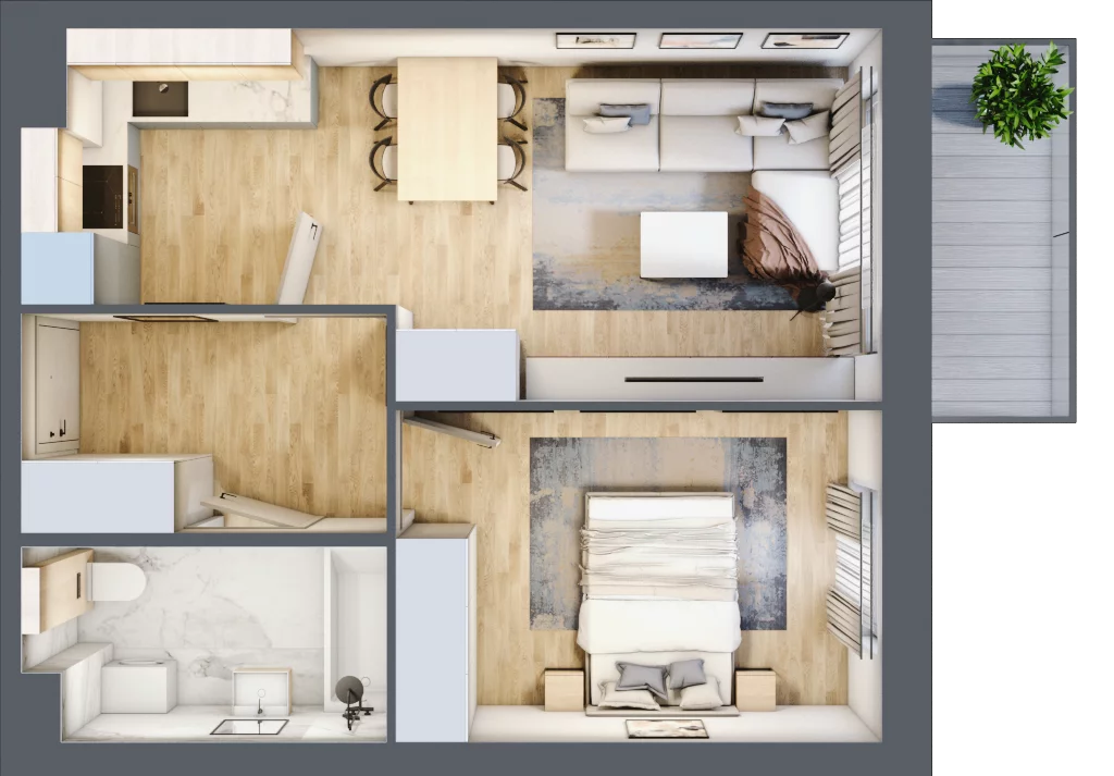2 pokoje, mieszkanie 40,60 m², piętro 5, oferta nr K1.M59, Kolarska 8, Grójec, ul. Kolarska 8