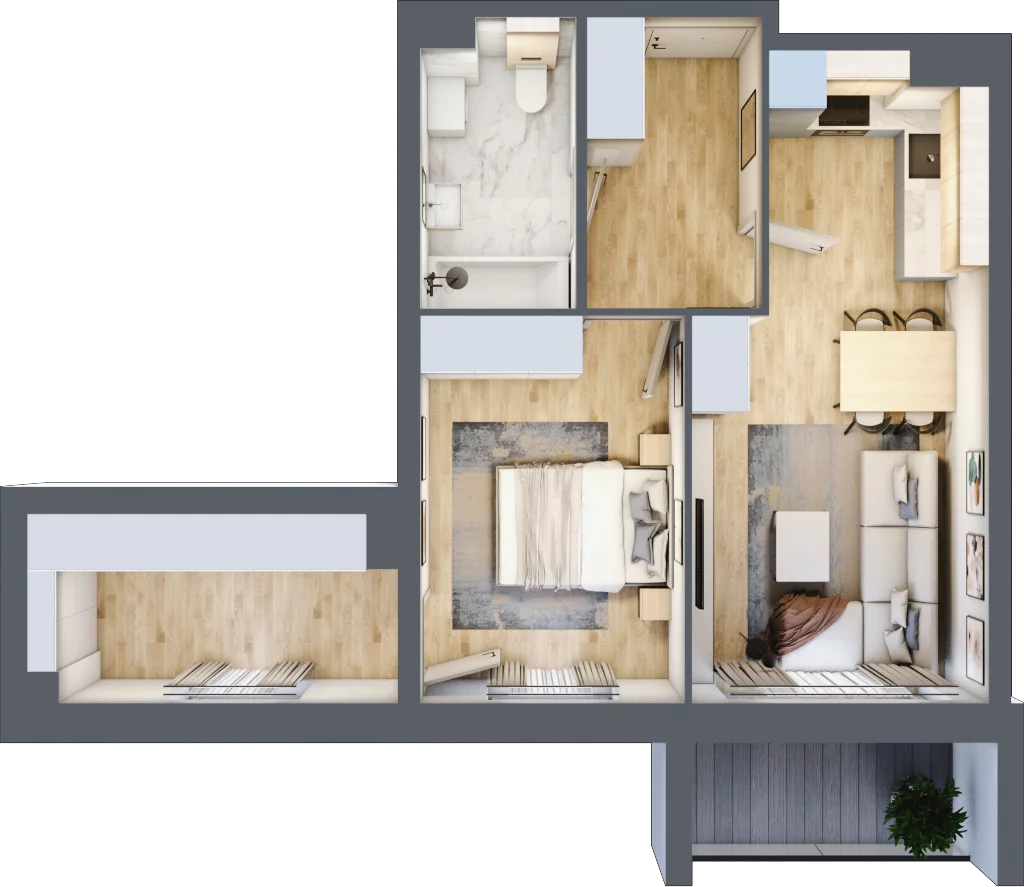 2 pokoje, mieszkanie 47,10 m², piętro 2, oferta nr K2.M85, Kolarska 8, Grójec, ul. Kolarska 8