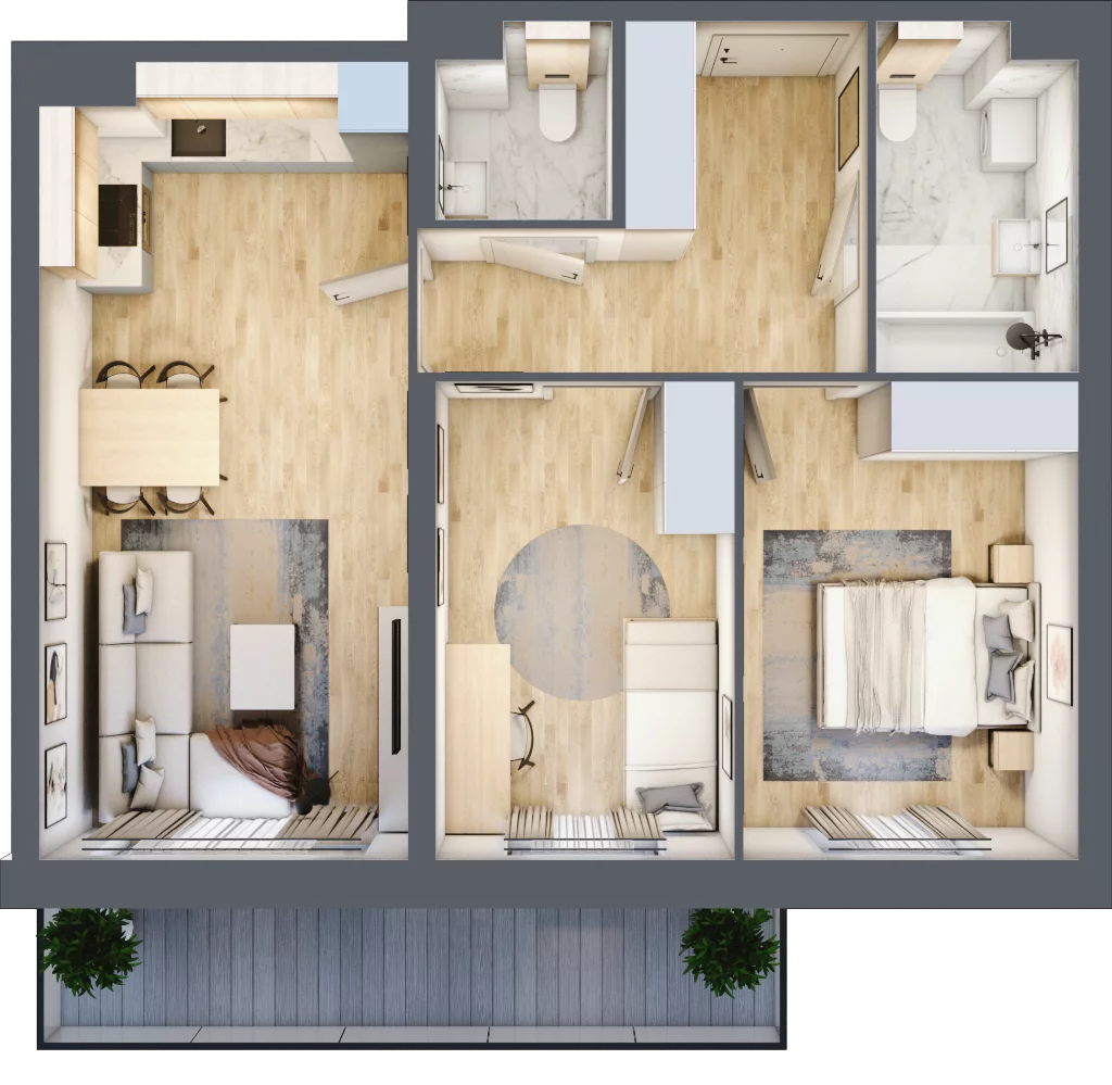 3 pokoje, mieszkanie 58,60 m², piętro 1, oferta nr K2.M68, Kolarska 8, Grójec, ul. Kolarska 8