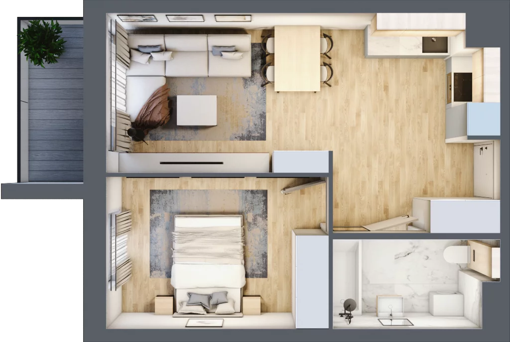 2 pokoje, mieszkanie 39,30 m², piętro 1, oferta nr K2.M72, Kolarska 8, Grójec, ul. Kolarska 8